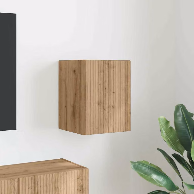 Mobile TV da parete vidaXL in stile moderno, colore marrone, L 30 cm x P 31 cm x H 40 cm
