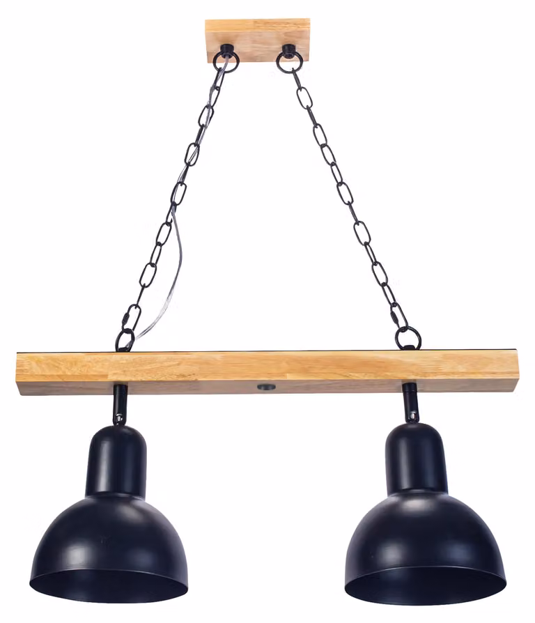 Lampada a sospensione LED interna, attacco E27, 15W, legno chiaro, ideale per sala da pranzo o cucina