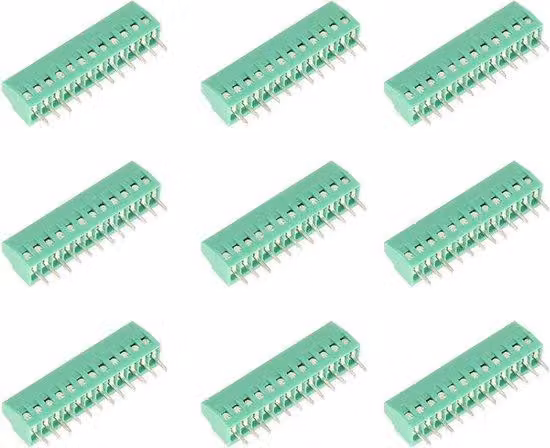 Set da 10 morsetti a vite per PCB a 12 poli con connettore a vite e terminali a saldare - Distanza tra i poli: 254 mm, universale - È necessario il contenuto HTML.