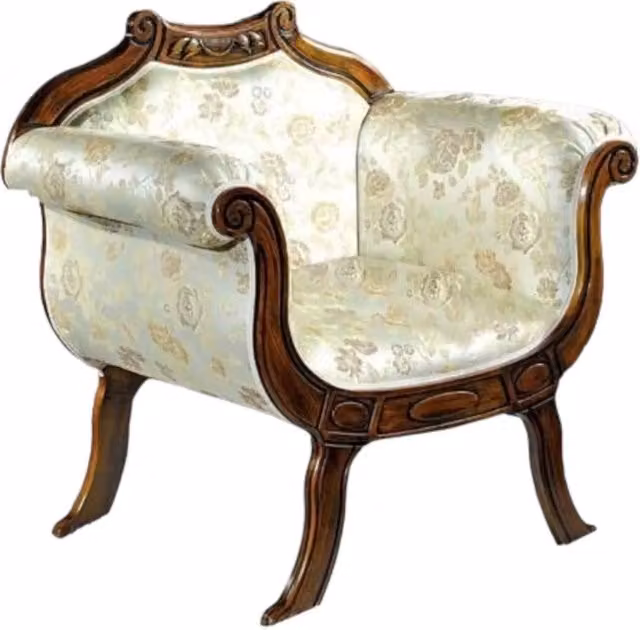 Poltrona lounge con struttura in legno di faggio e imbottitura in tessuto beige Mobili 2G L: 65 cm, P: 45 cm, H: 96 cm