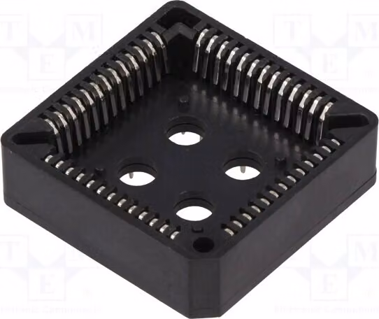 1x Zoccolo: PLCC, bronzo fosforoso, per montaggio a traversa (THT), PLCC 52, zoccolo PLCC stagnato, corrente nominale: 1A, numero di pin: 52