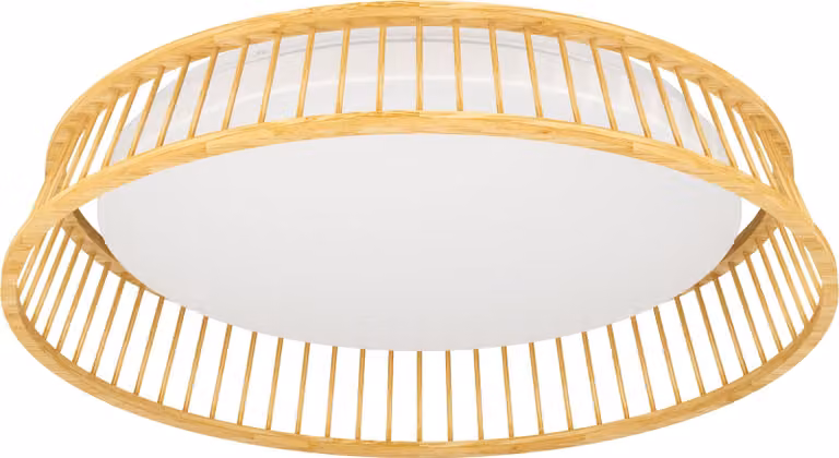 Plafoniera Contemporanea Luppineria Legno Marrone Luce Led Integrato 20W