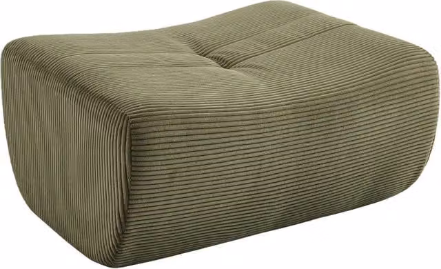 Poggiapiedi Sokol Sweeek in velluto a coste beige o verde per soggiorno – 1