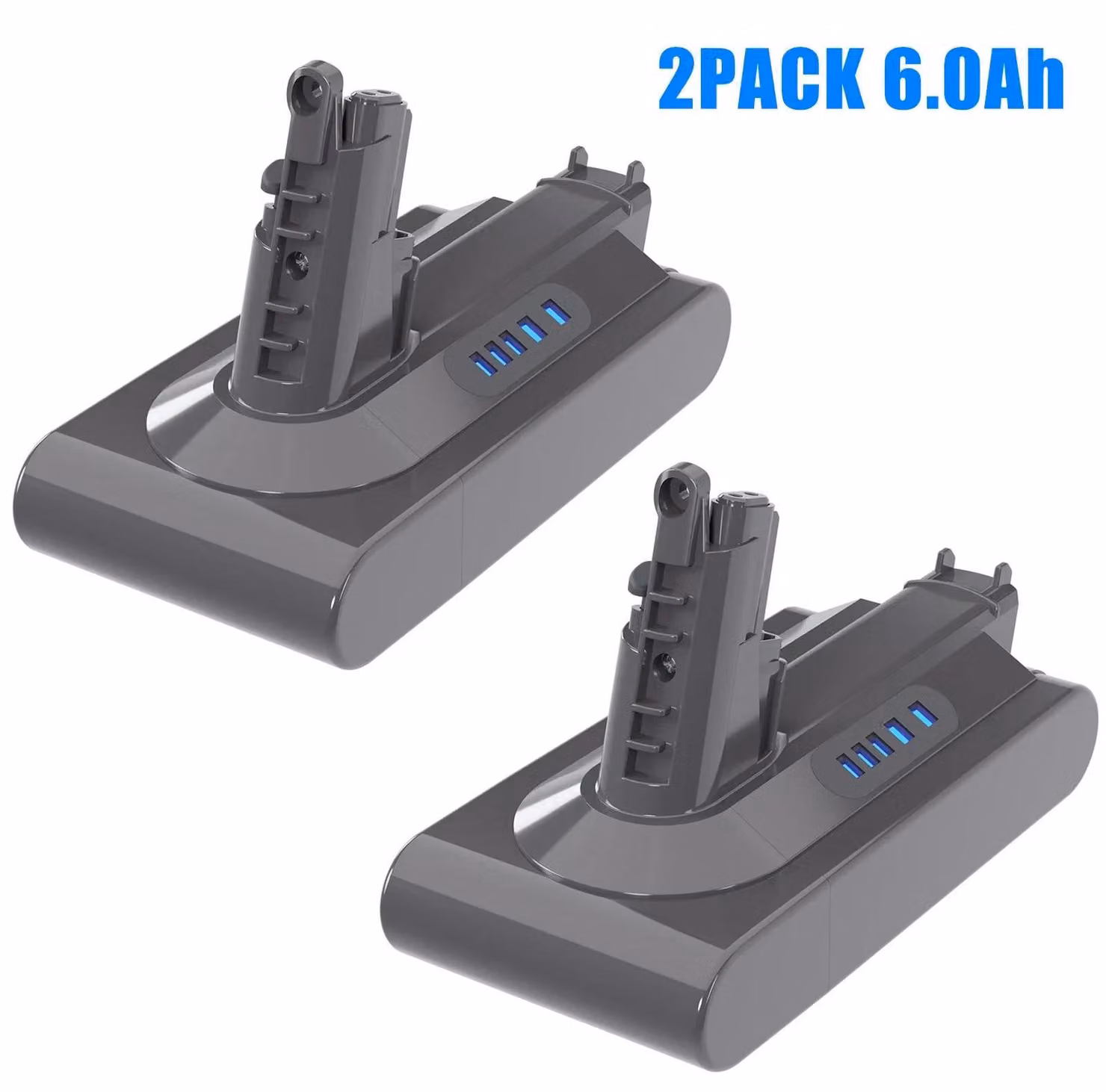 Batteria per aspirapolvere - V10/SV12 - 25,2 V - 6000 mAh - agli ioni di litio - confezione da 2 - nero