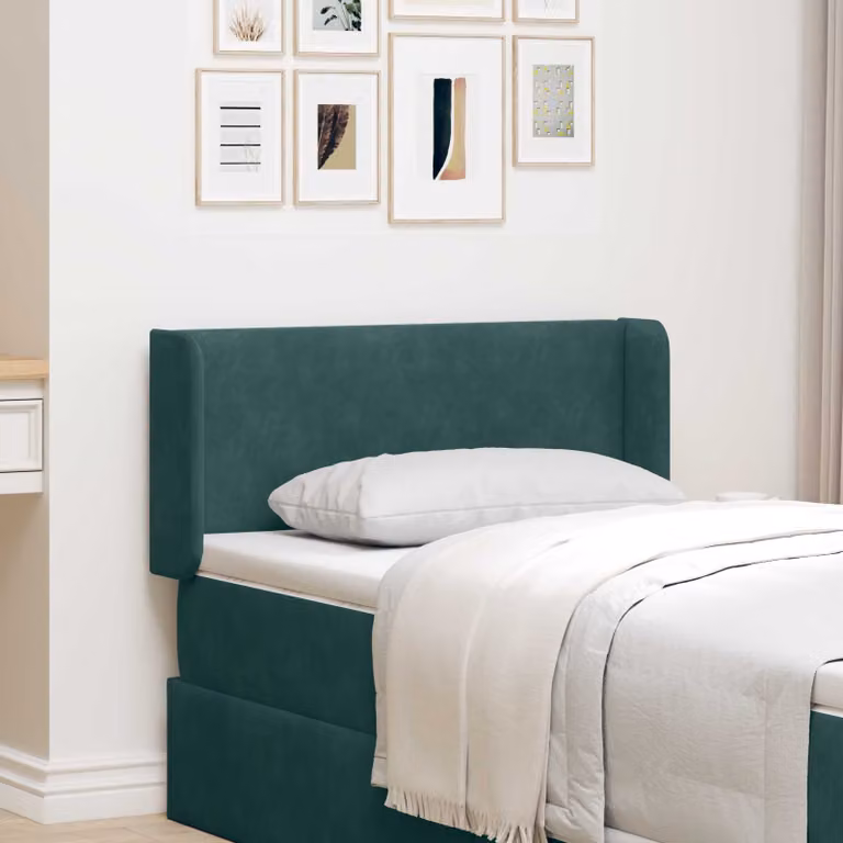 Testata del letto moderna vidaXL in velluto verde petrolio con pannello imbottito