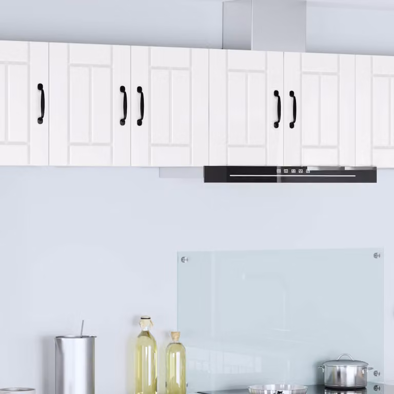 Set di 2 armadietti a muro LUCCA vidaXL bianchi lucidi in MDF per cucina