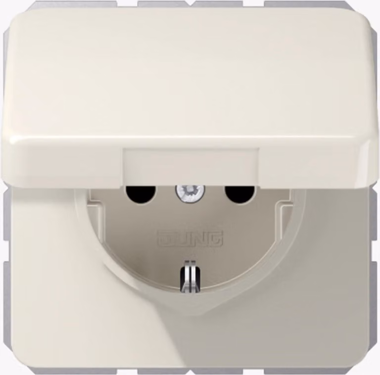 Presa Jung SCHUKO SAFETY+ con coperchio ribaltabile Jung CD 1520 BFKIKL bianco, 1 pz.