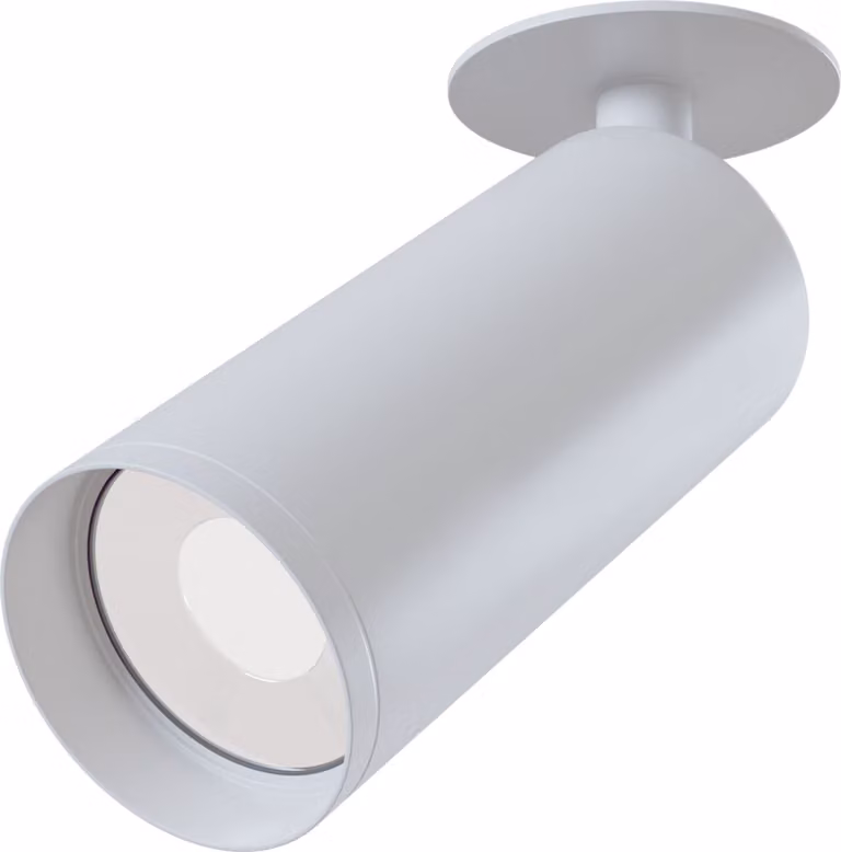 Plafoniera, alluminio, bianco, faretto orientabile, H 19,2 cm