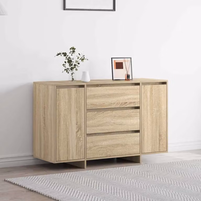 Credenza moderna vidaXL in legno ingegnerizzato color rovere sonoma, L 120 x P 41 x H 75 cm