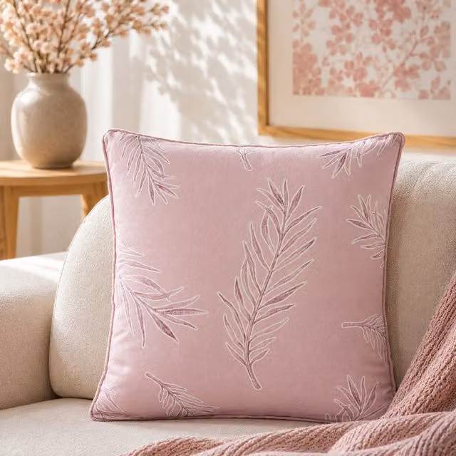Cuscino da divano quadrato Kasanova rosa con motivo floreale, L 45 cm x P 45 cm