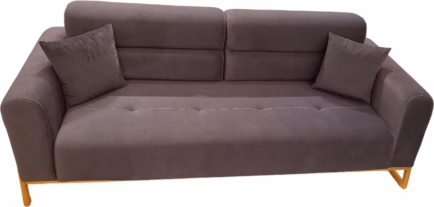 Brauner Polster 3-Sitzer Designer Wohnzimmer Exklusive Couch 3-er Sofa