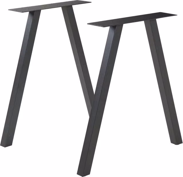 Set di 2 gambe per tavolo in acciaio nero opaco Senza Marca H: 72 cm, L: 70 cm