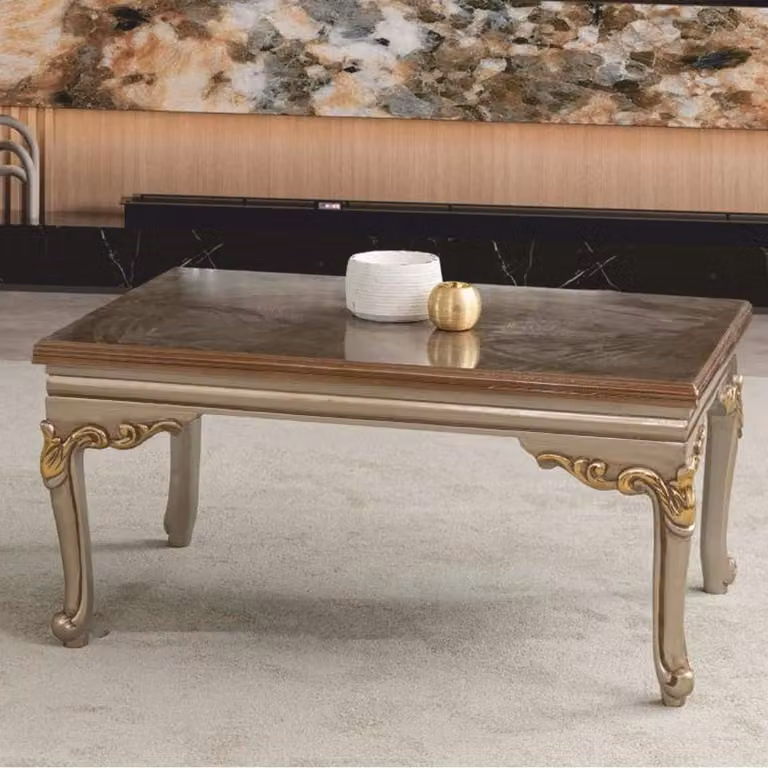 Casa Padrino tavolino barocco grigio/oro 103 cm - Mobili da salotto barocchi