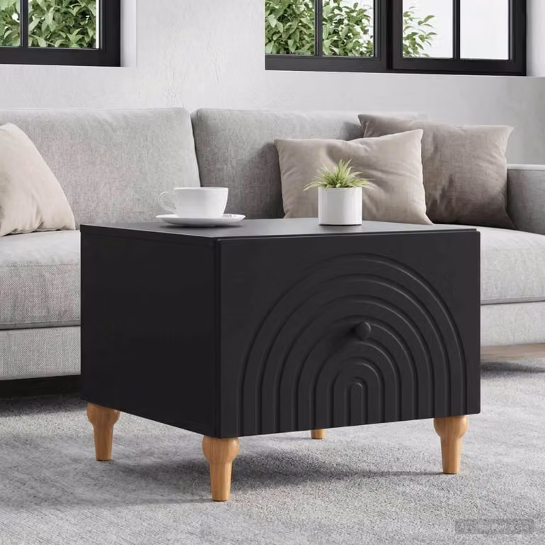 Maison Exclusive - Tavolino con cassetti Nero 49 x 50 x 40 cm in materiale derivato dal legno