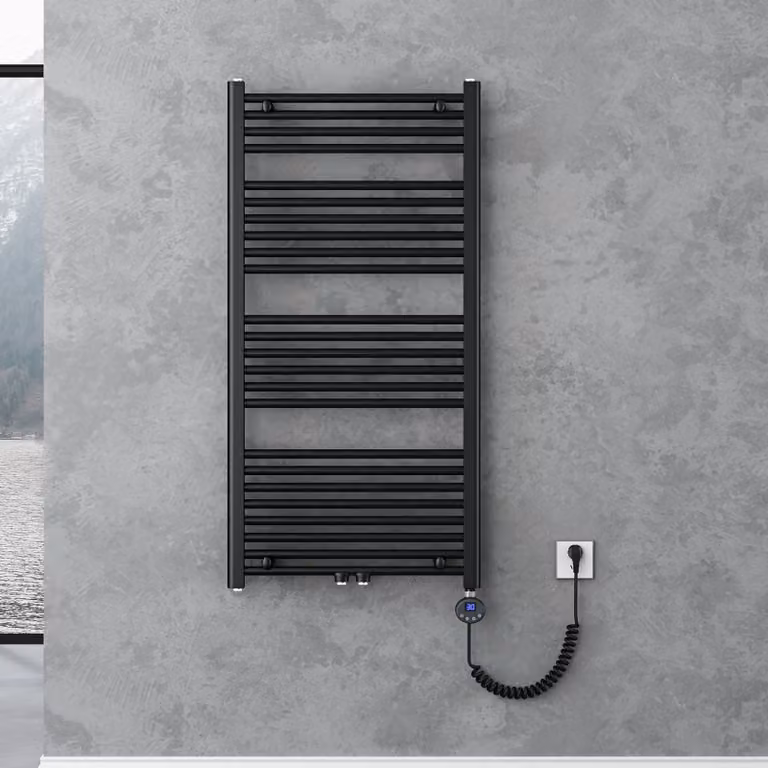 doporro Radiatore Piatto 120x60cm con Elemento Riscaldante 600W, Scaldasalviette da Bagno Termoarredo in Acciaio, Antracite, Riscaldamento Elettrico o ad Acqua Calda RHE