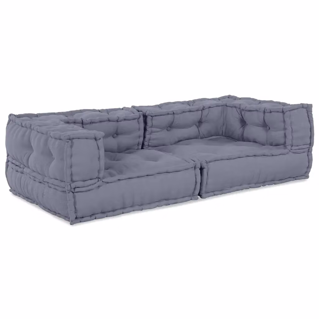 Set di divano modulare 3 pezzi vidaXL in tessuto grigio L 140 x P 70 x H 36 cm – 2