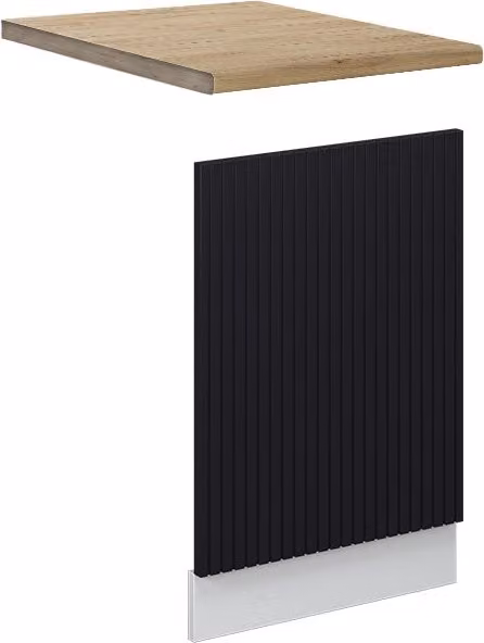 Pannello frontale Fame-Line Vicco Nero rigato e Bianco con PL Rovere, Larghezza: 45 cm – 1