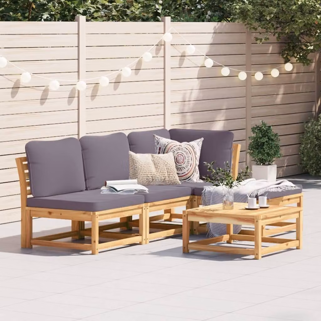 Maison Exclusive - Set Salotto da Giardino 5 pz con Cuscini Legno Massello Acacia