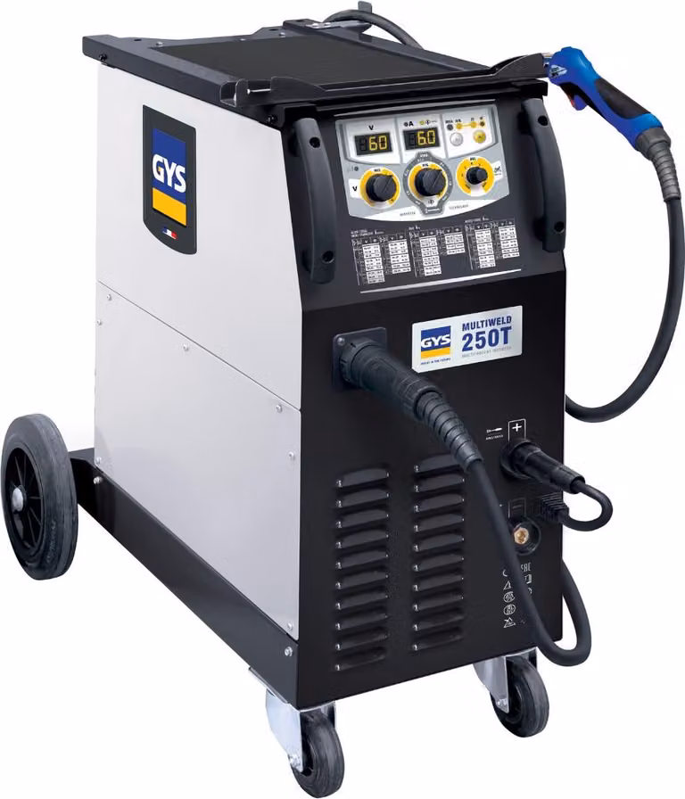 Sistema di saldatura MIG/MAG MULTIWELD 250T con accessorio 40-250 A gasg.GYS