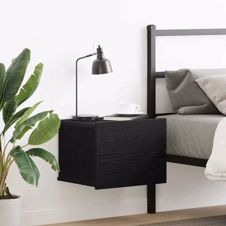 vidaXL Armadio da Notte in MDF Rovere e Nero L 40 cm, P 30 cm, H 30 cm