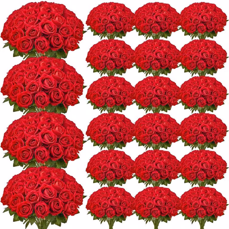 Rose artificiali rosse 500 pezzi - Petali di rose artificiali - Rose finte per decorazione - Fiori artificiali di alta qualità