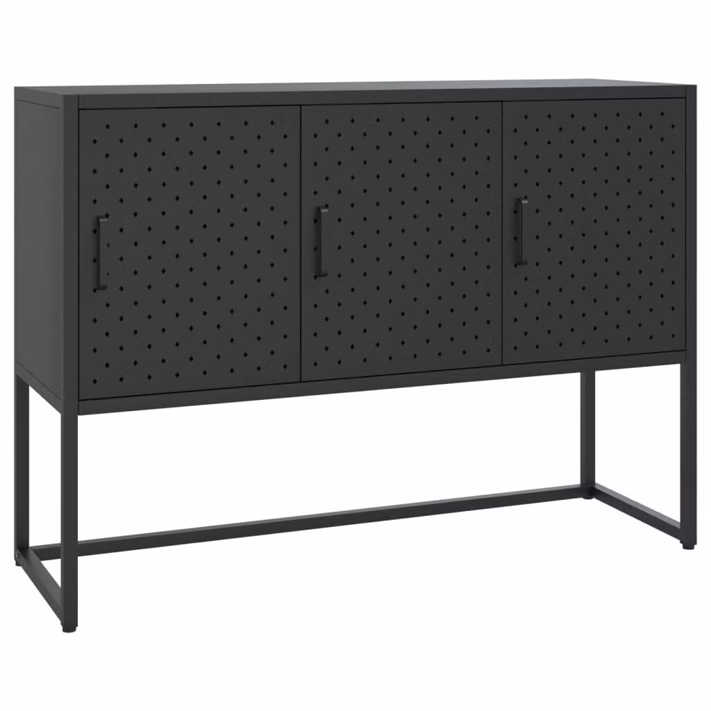Credenza Nera 105x35x75 cm in Acciaio