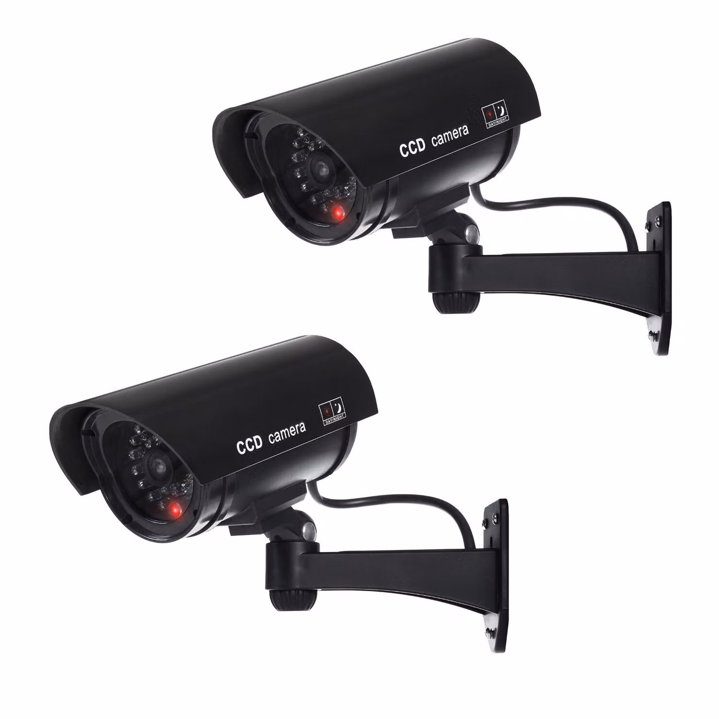 2x telecamera fittizia con LED lampeggiante IR1100 B IR per esterni nero