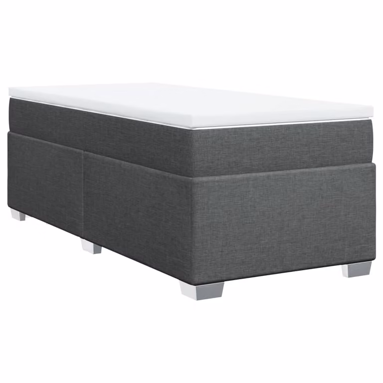 Giroletto a Molle con Materasso Grigio Scuro 80x200 cm Tessuto