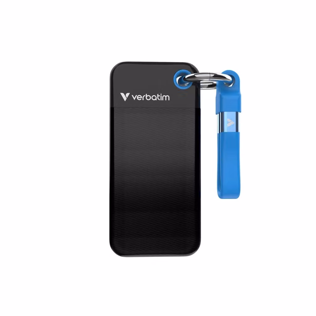 Verbatim SSD Portatile Pocket da 2 TB USB Tipo-C 3.2 Gen 2 Nero e Blu – 2