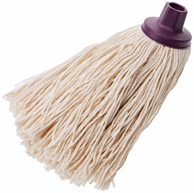 Mocio in cotone al 100%, con testa extra larga, colore bianco
