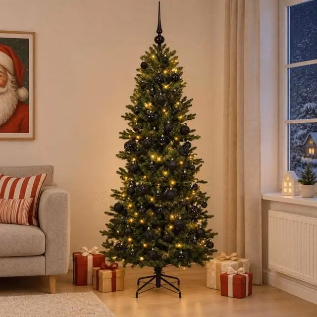 Albero di Natale artificiale con palline 180 cm 300 LED 3466376