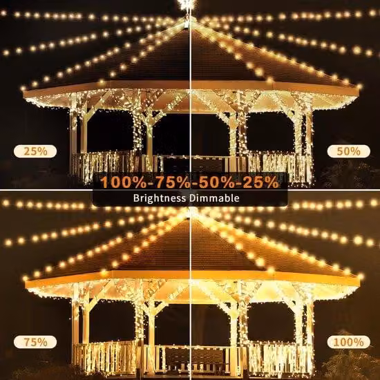 Ibenzoa® Catena luminosa LED colorata, 100 metri – 800 LED, telecomando, 8 modalità e 4 livelli di luminosità, filo di rame flessibile, grado di protezione IP65, UL588