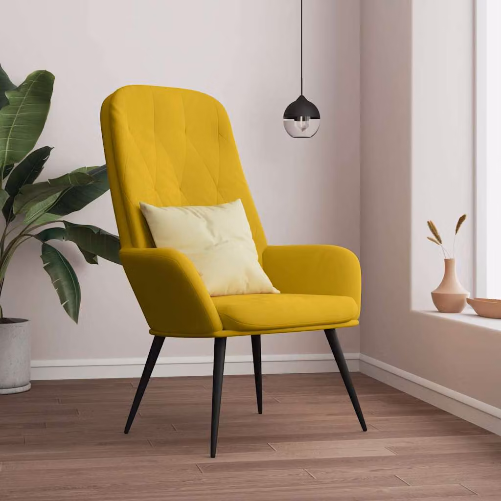 vidaXL Sedia Relax in Velluto Giallo Senape per Adulti