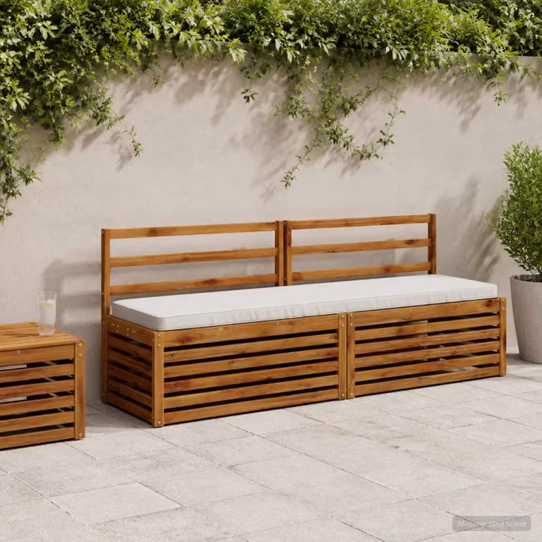 Cuscino per Panchina vidaXL Bianco in Poliestere con Rivestimento Rimovibile e Resistente ai Raggi UV