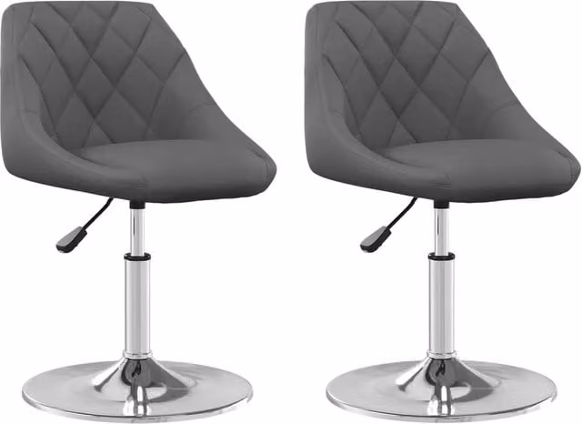 Set di 2 sedie da pranzo girevoli a 360 gradi in velluto grigio con design moderno per cucina e sala da pranzo – 1