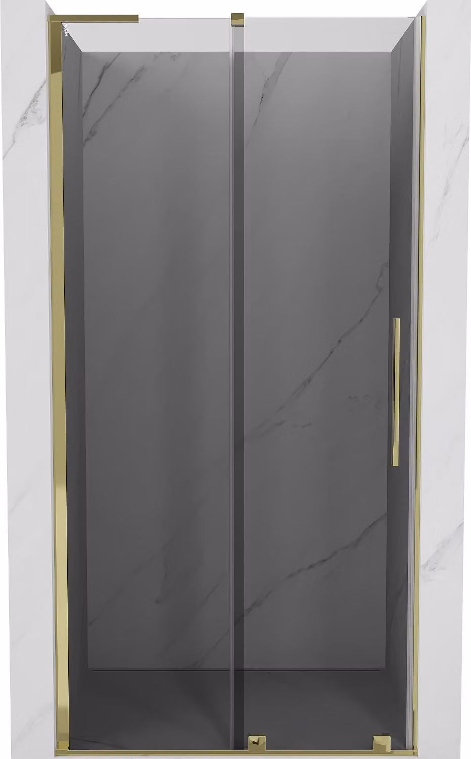 Mexen Velar L porta doccia scorrevole 100 cm, grafite, oro - 871-100-003-41-50