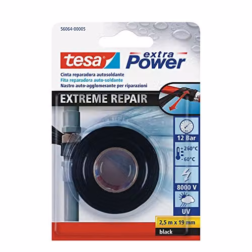 Tesa Nastro Riparazioni Extreme Nero 2,5m x 19mm Autoagglomerante