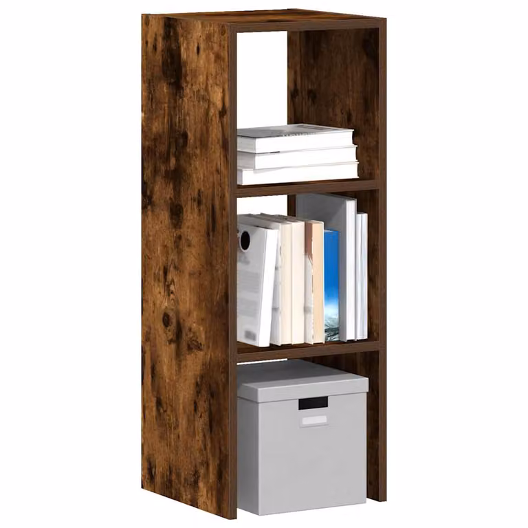 Libreria impilabile moderna vidaXL in legno multistrato e MDF, colore marrone, H 80 x L 30 x P 30 cm
