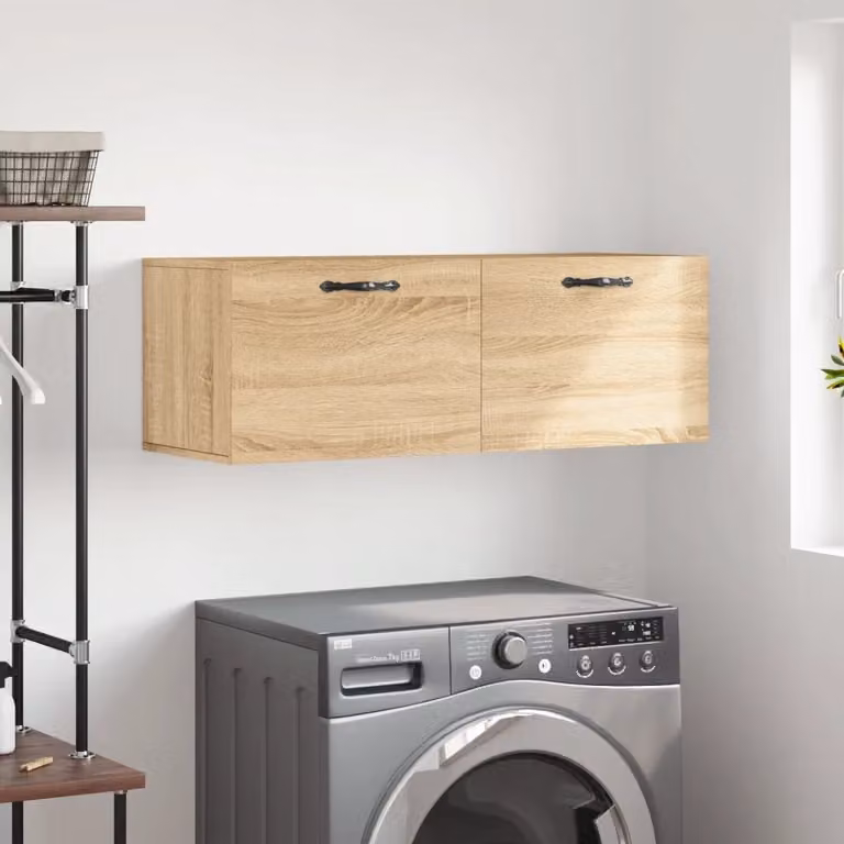 Mobile a parete vidaXL in legno multistrato Rovere Sonoma, marrone, L 100 x P 36,5 x H 35 cm