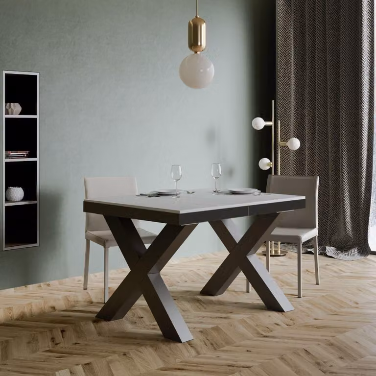ITAMOBY - Tavolo allungabile 120/224x90 cm Traffic Evolution bianco frassino telaio e gambe antracite