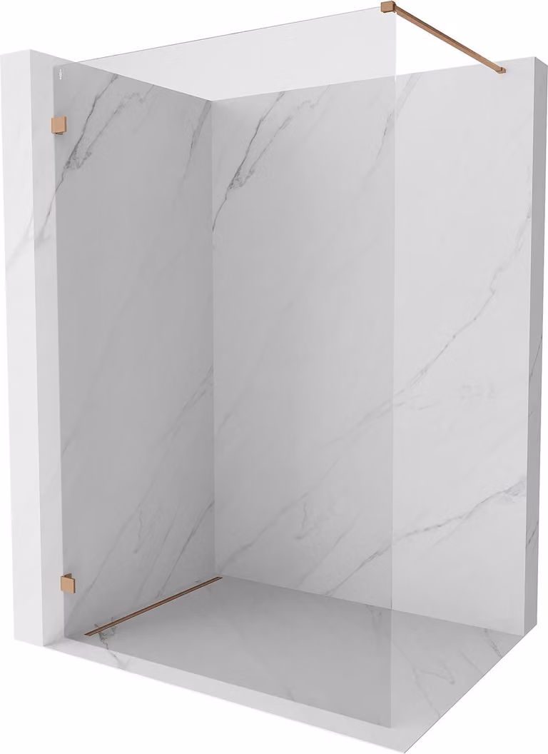 Mexen Lunar parete doccia Walk-in sinistra 110 x 200 cm, trasparente 8 mm, rame spazzolato - 830-110-000-65-00-L