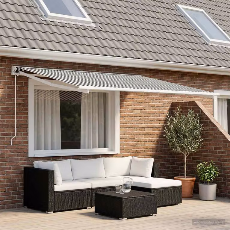 Telo di ricambio per tenda da sole vidaXL in poliestere, Antracite e Bianco