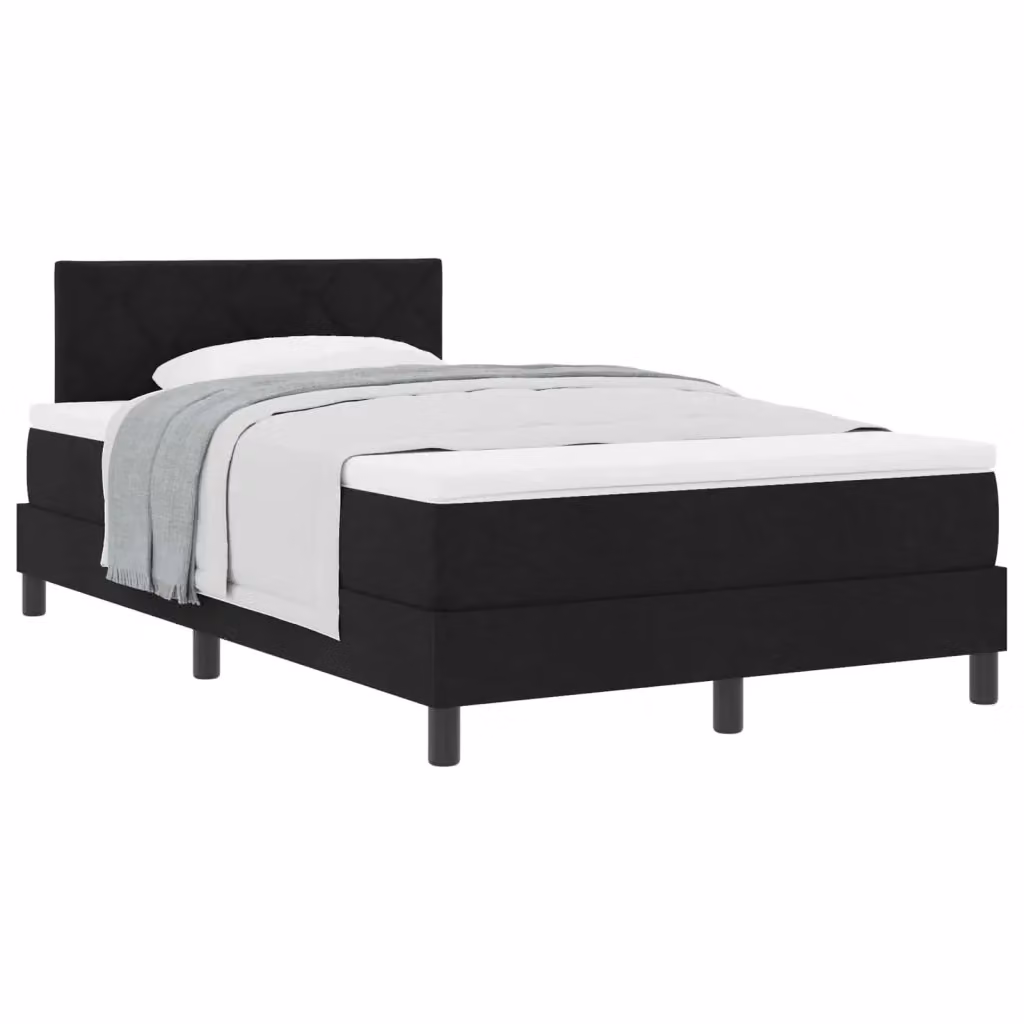 Letto ibrido con testiera in tessuto nero vidaXL L/P: 120 x 200 cm – 2