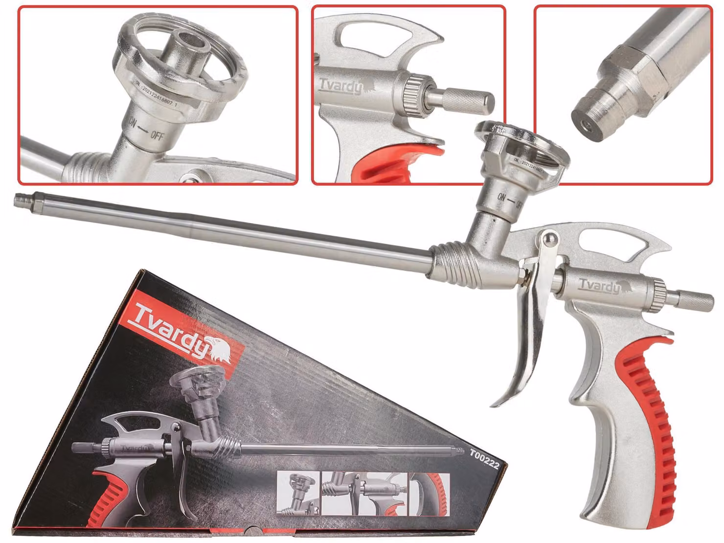 TVARDY Pistola per schiuma PU, autopulente T00222