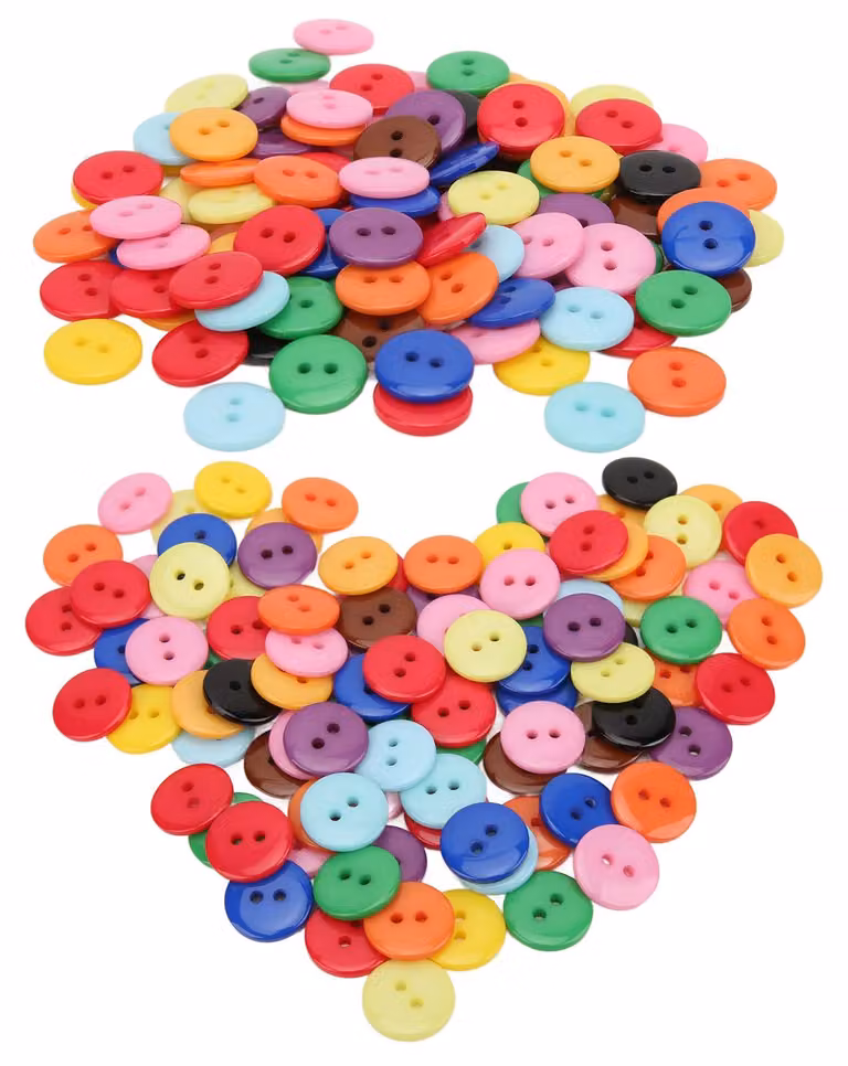 200 bottoni da cucito, resistenti alla luce, multicolori, durevoli, accessori per l'abbigliamento per la casa (24 L = 15,0 mm)