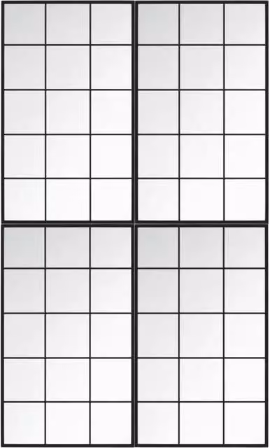 Specchi a Parete 4 pz Neri 100x60 cm in Metallo