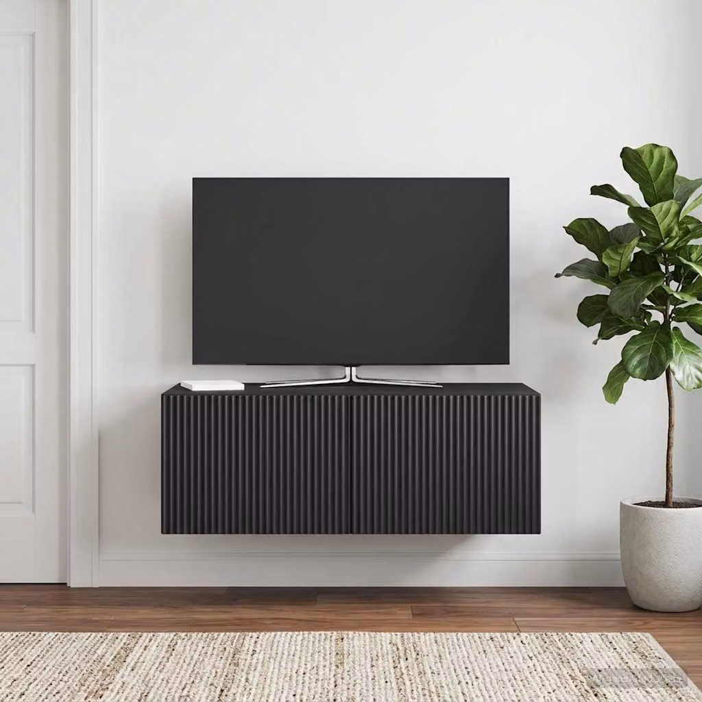 vidaXL Mobile Porta TV da Muro Moderno Nero L: 78,5 cm, P: 41 cm, H: 30 cm