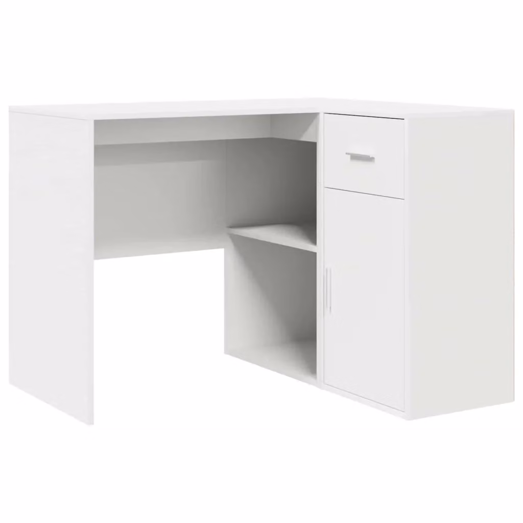 Scrivania ad angolo moderna vidaXL bianca L: 102 cm, P: 88 cm, H: 75 cm – 2