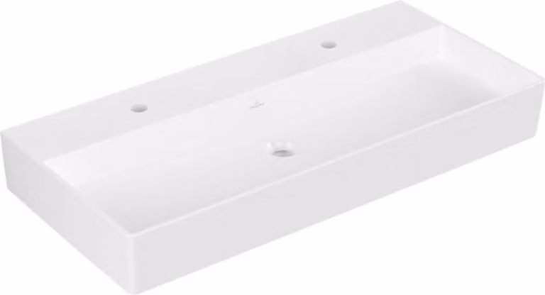Villeroy & Boch Memento 2.0 lavabo mural, 2 trous pour robinet, sans trop-plein, poli, 1000x470mm, 4A221KRW, 4A221KRW