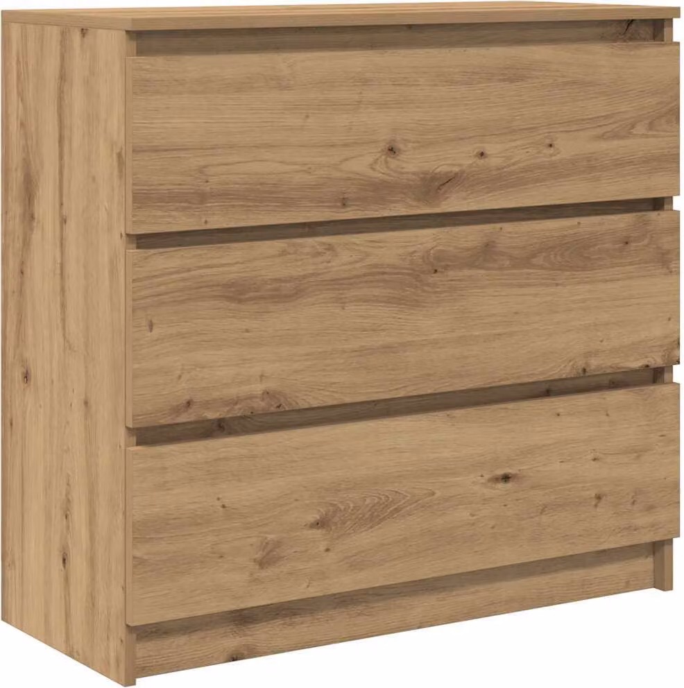 Credenza Rovere Artigianale 80x35x76 cm in Legno Multistrato